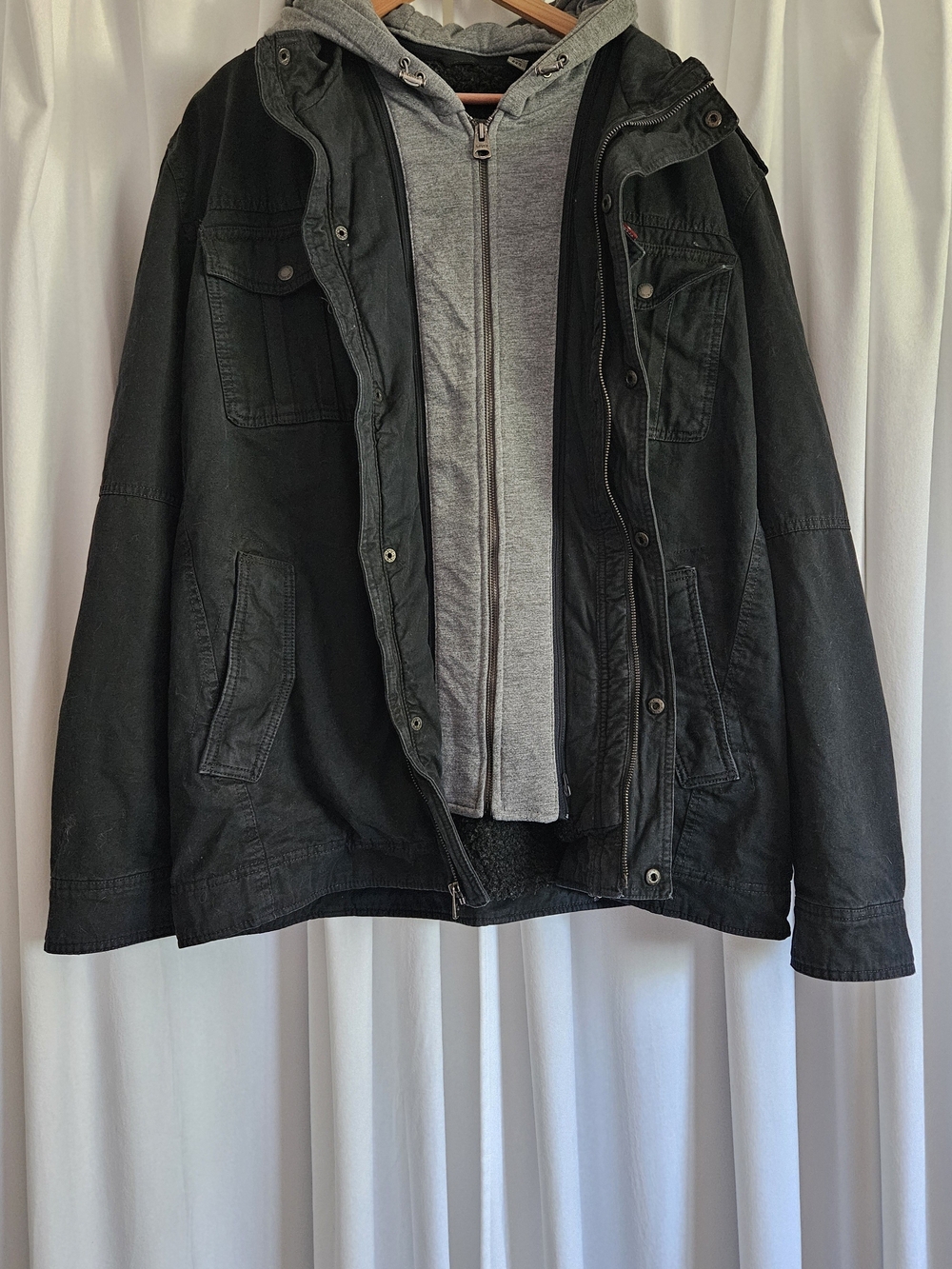 Levi's Men's Dark Navy Hooded Trucker Jacket